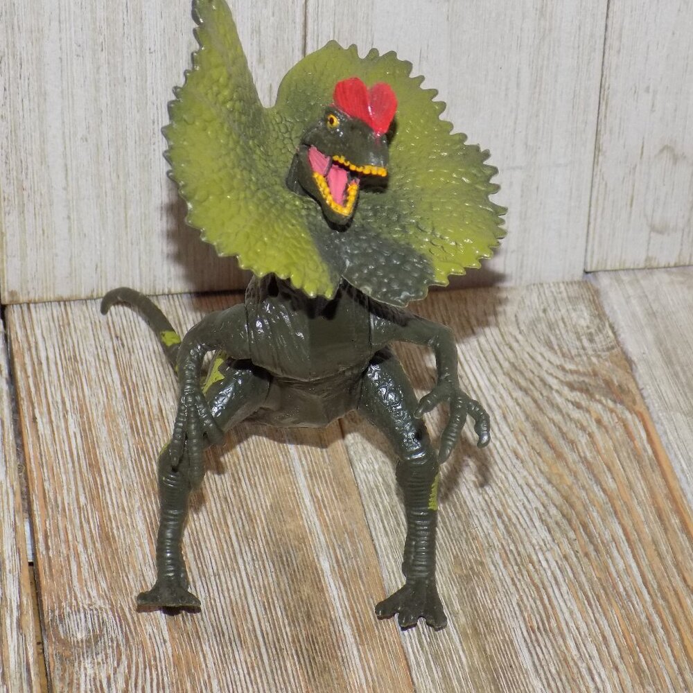 DILOPHOSAURUS  DINOSAURS  JURASSIC  6 1/2 tallPlastic Toy Cake Topper, *